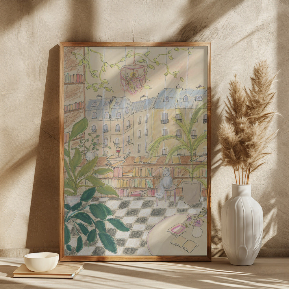 Antique Book Store 70x100 Poster och Canvastavla