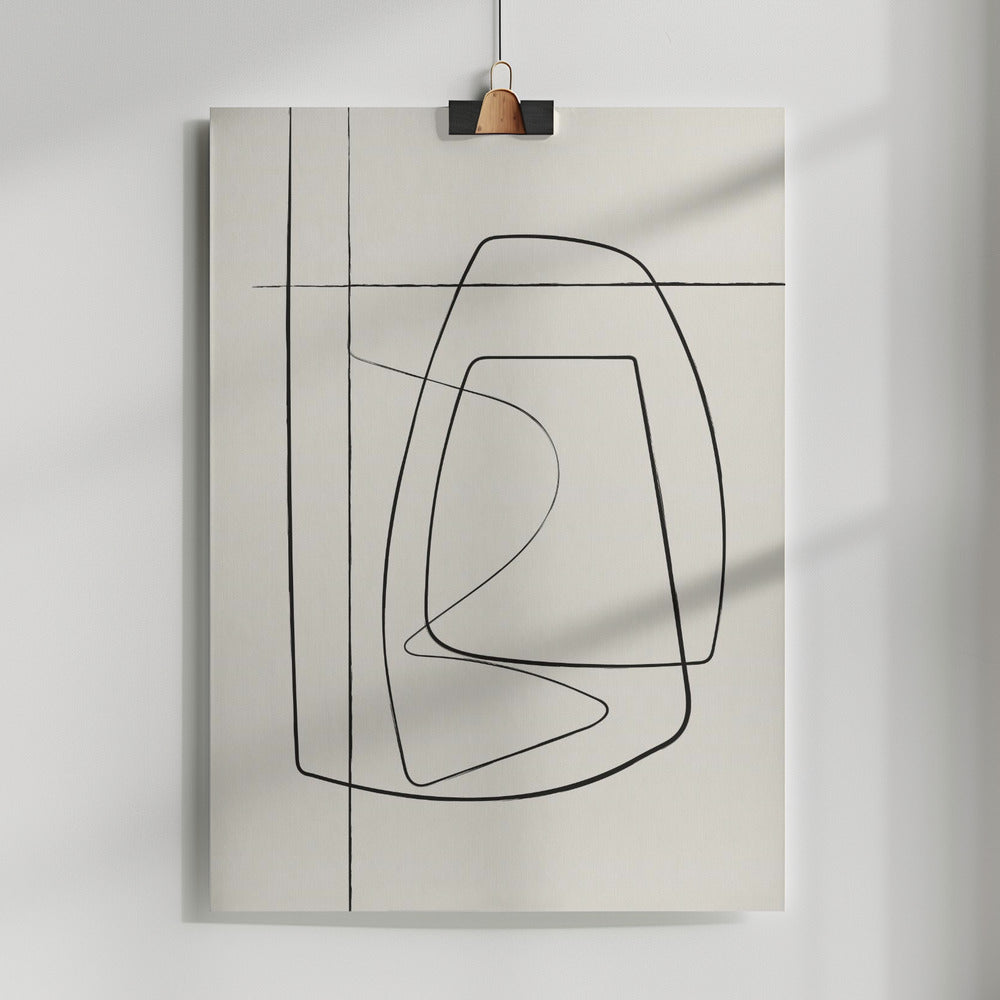 Beige Lines Poster och Canvastavla