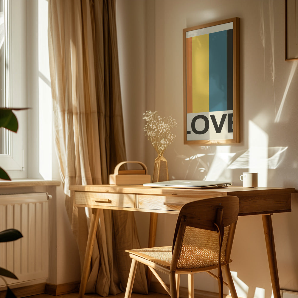 Retro Stripe LOVE Sundaze Poster och Canvastavla