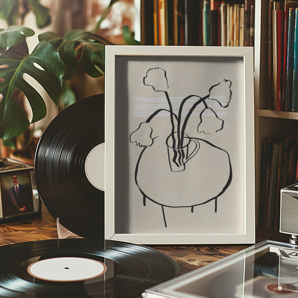 Flower decor on the hotel table Poster och Canvastavla