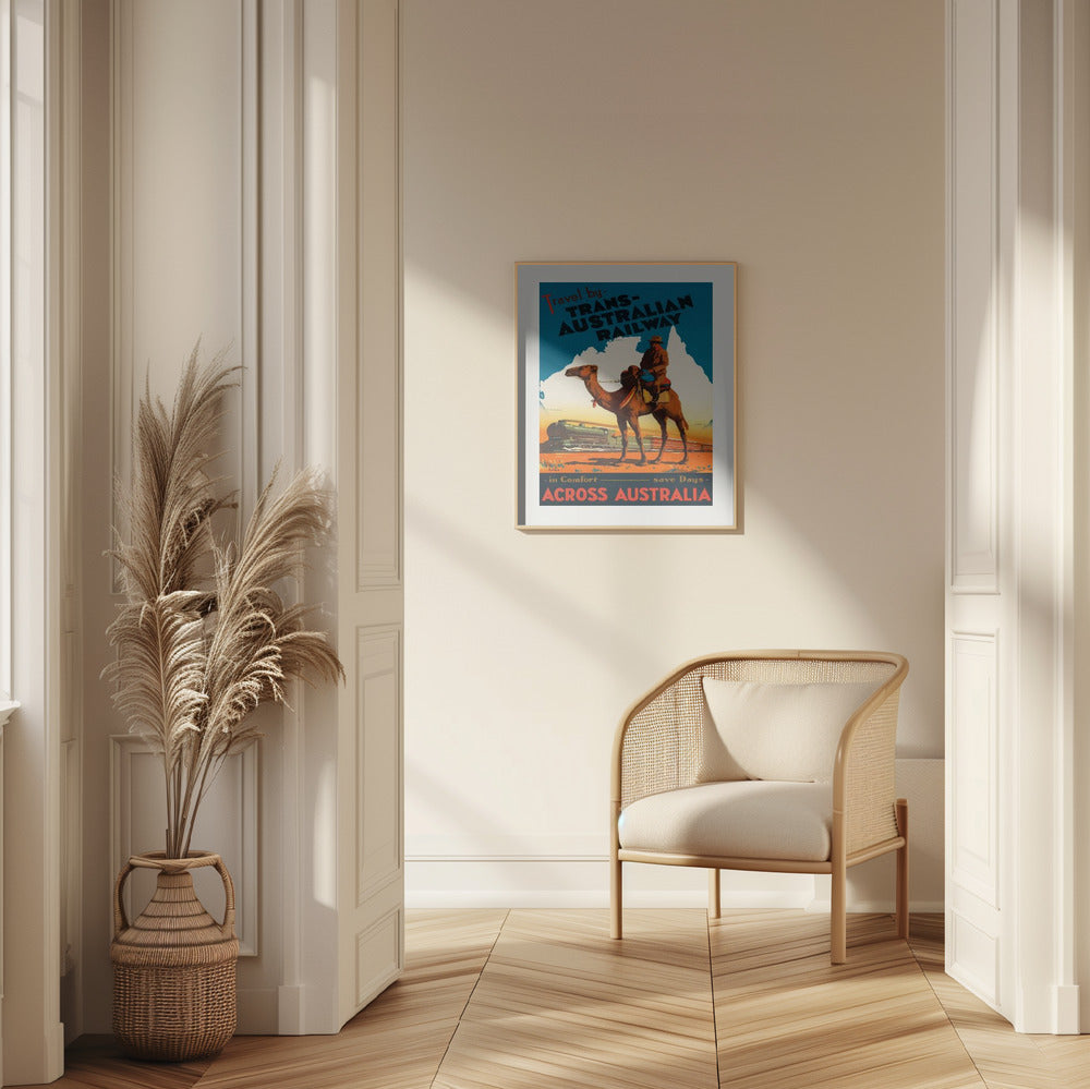 Trans Australian Railway Poster Poster och Canvastavla