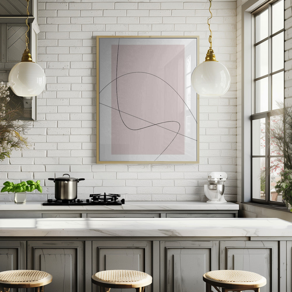 Blush Abstract Poster och Canvastavla