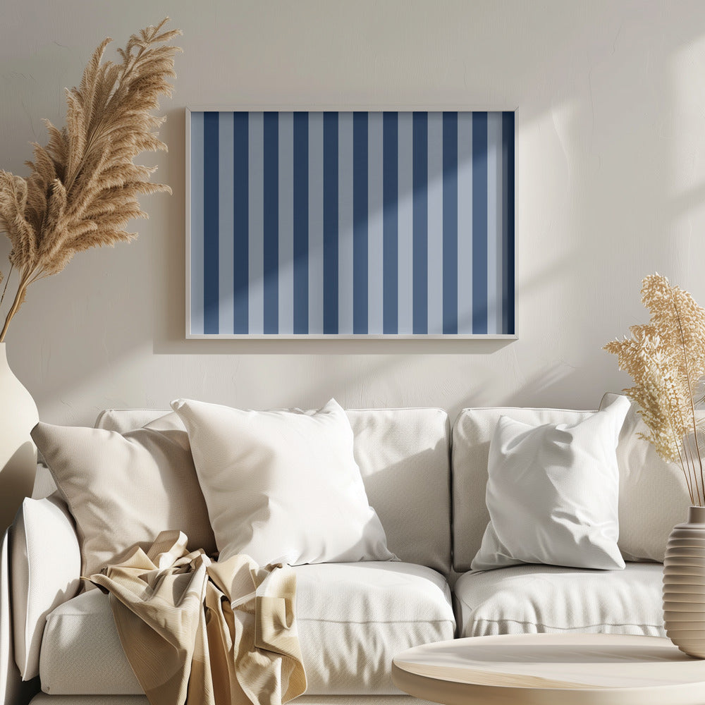 Blue Stripes Poster och Canvastavla