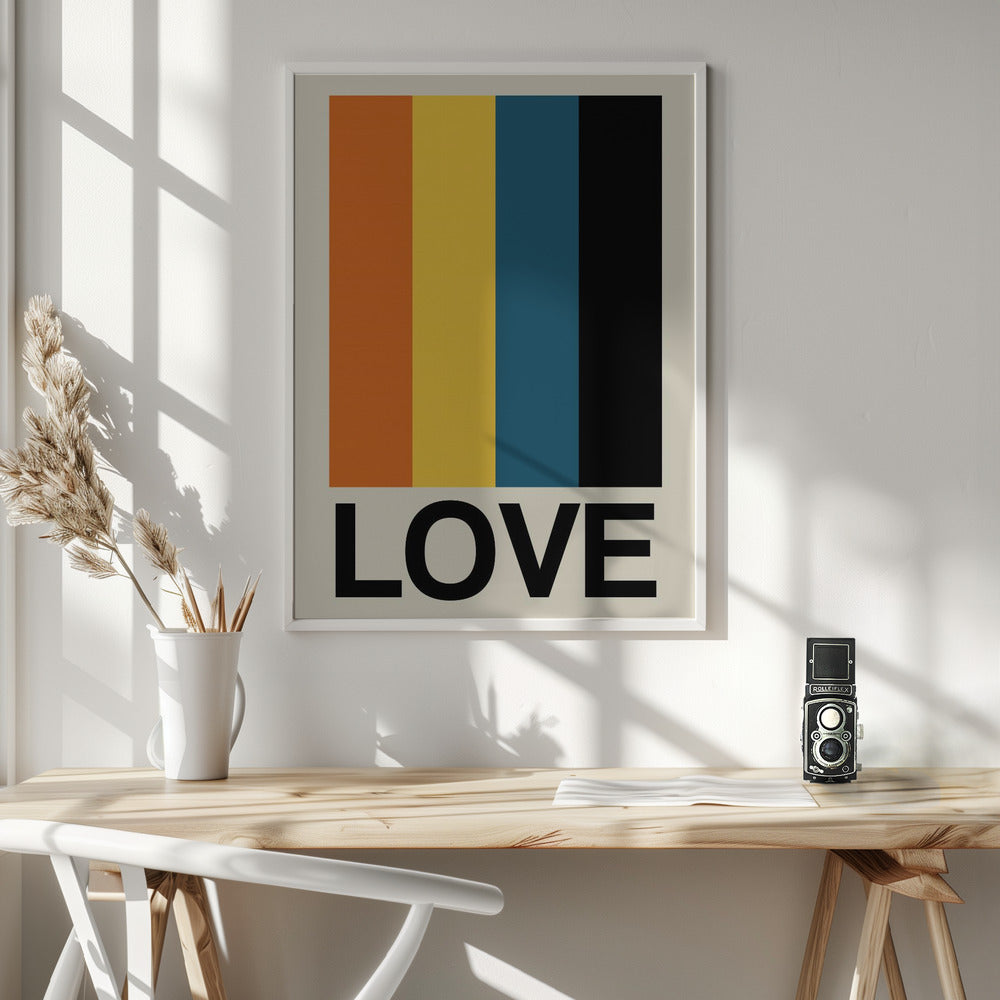 Retro Stripe LOVE Sundaze Poster och Canvastavla