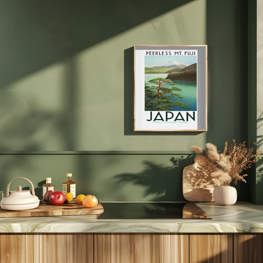 1930s Japan Travel Poster Japanese Government Railways Poster och Canvastavla