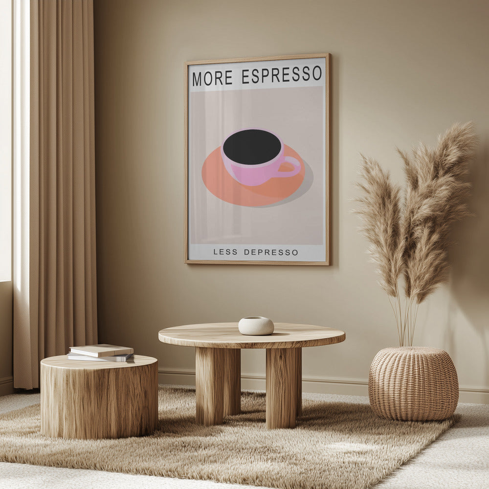 More Espresso Less Depresso Poster och Canvastavla