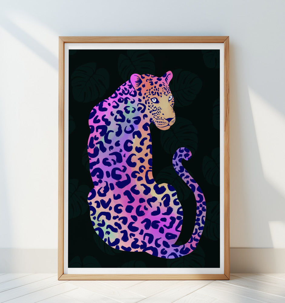 Iridescent Leopard Poster och Canvastavla