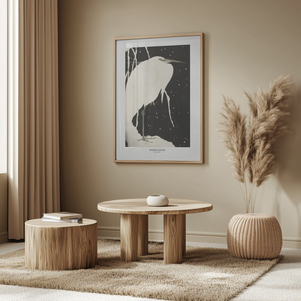 Heron In The Snow Poster och Canvastavla