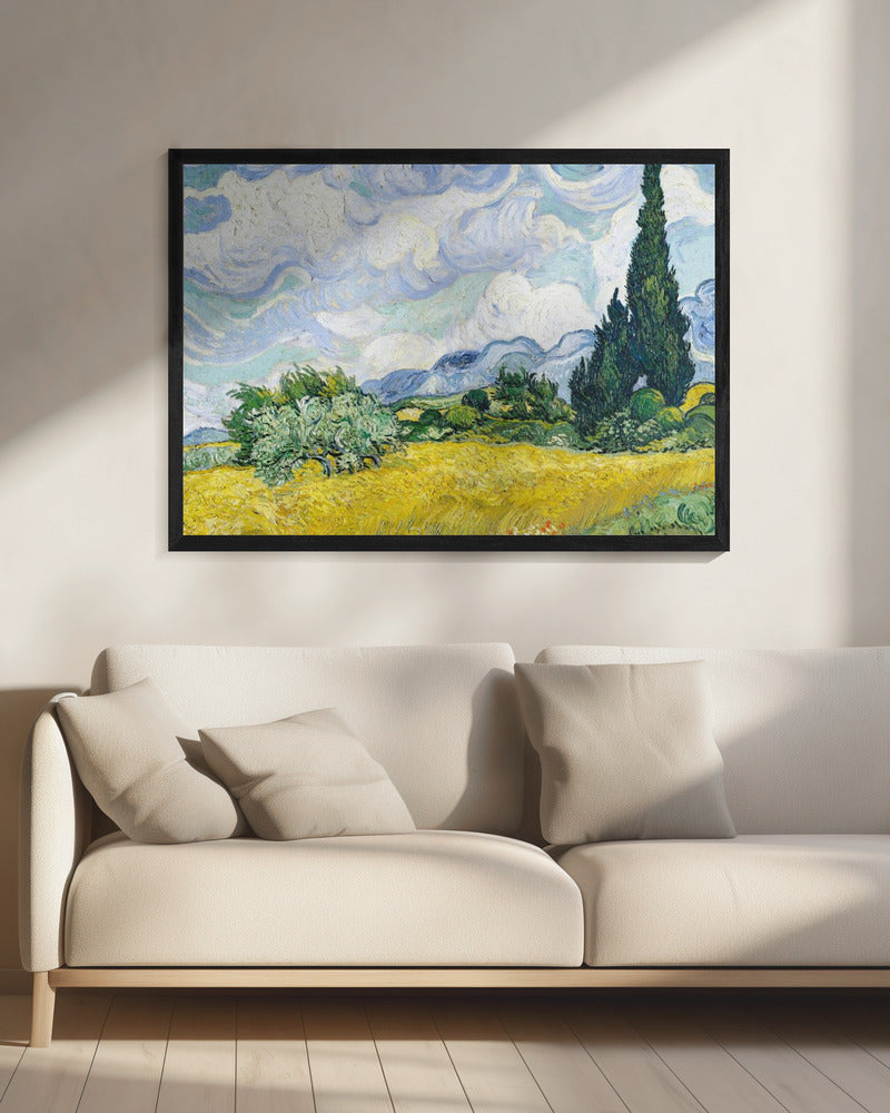 Wheat Field With Cypresses Poster och Canvastavla
