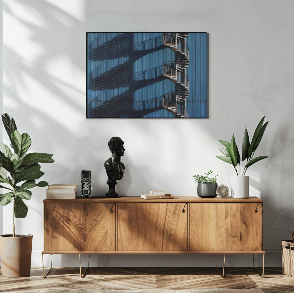 Spiral Staircase and shadows Poster och Canvastavla