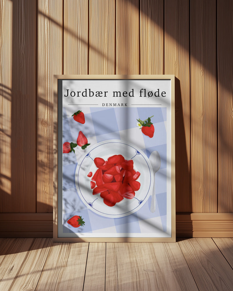 Strawberry with cream - Denmark Poster och Canvastavla
