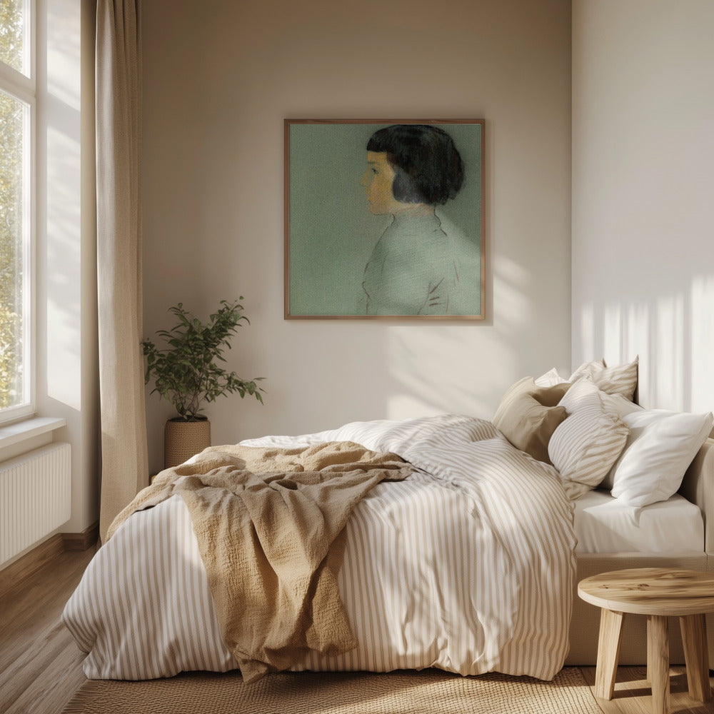 Young Woman In Profile Poster och Canvastavla