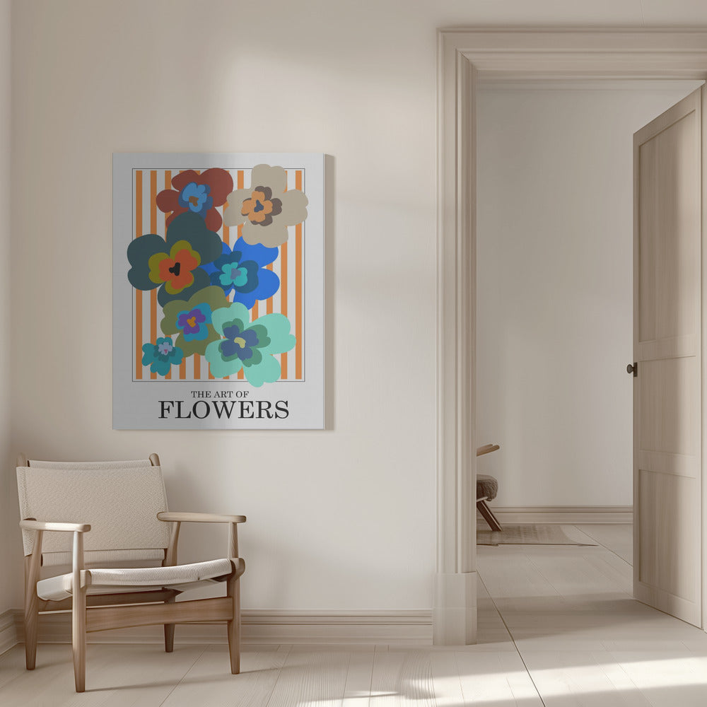 The Art Of Flowers Orange Stripe Poster och Canvastavla