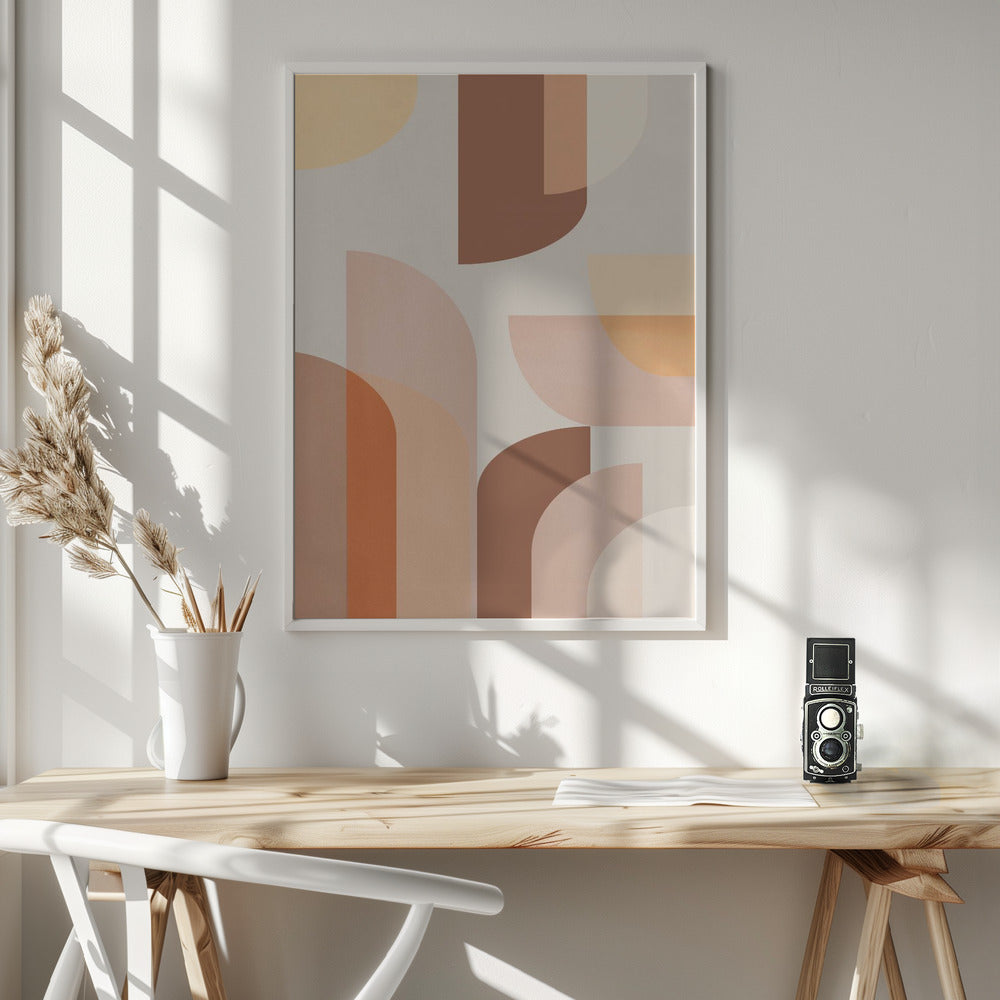 Retro Geometric Poster och Canvastavla