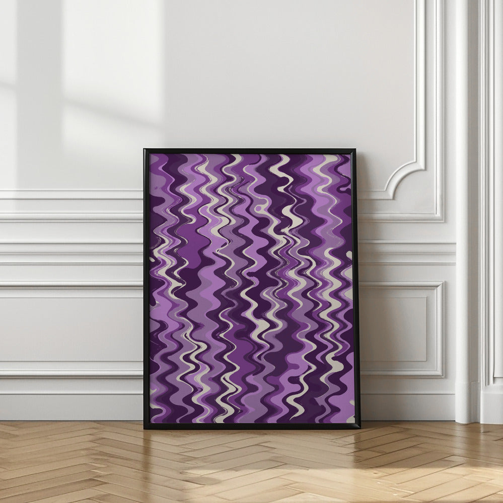 Purple Wavey Pattern Poster och Canvastavla