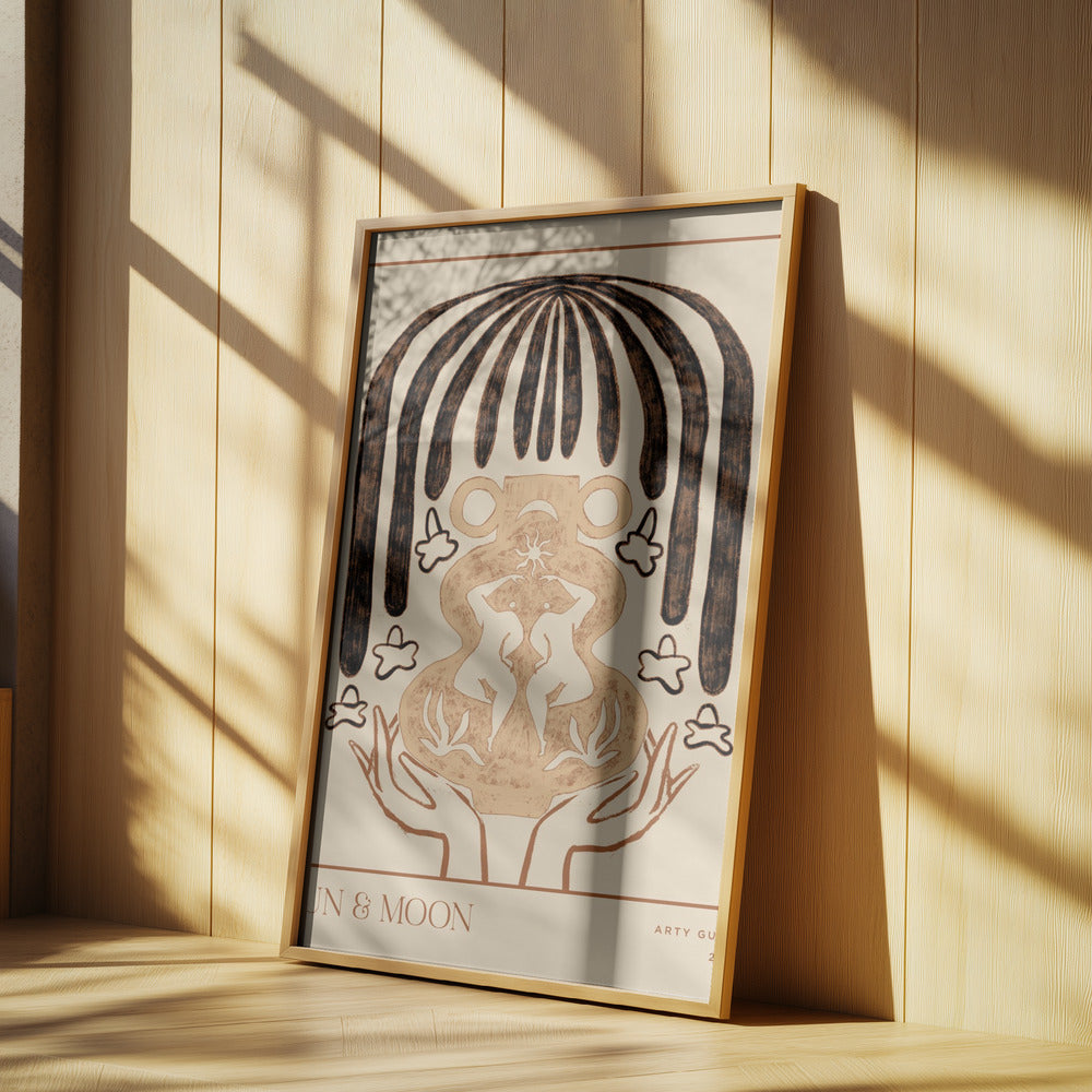 Vessel Collection : Sun & Moon (LineArt) Poster och Canvastavla