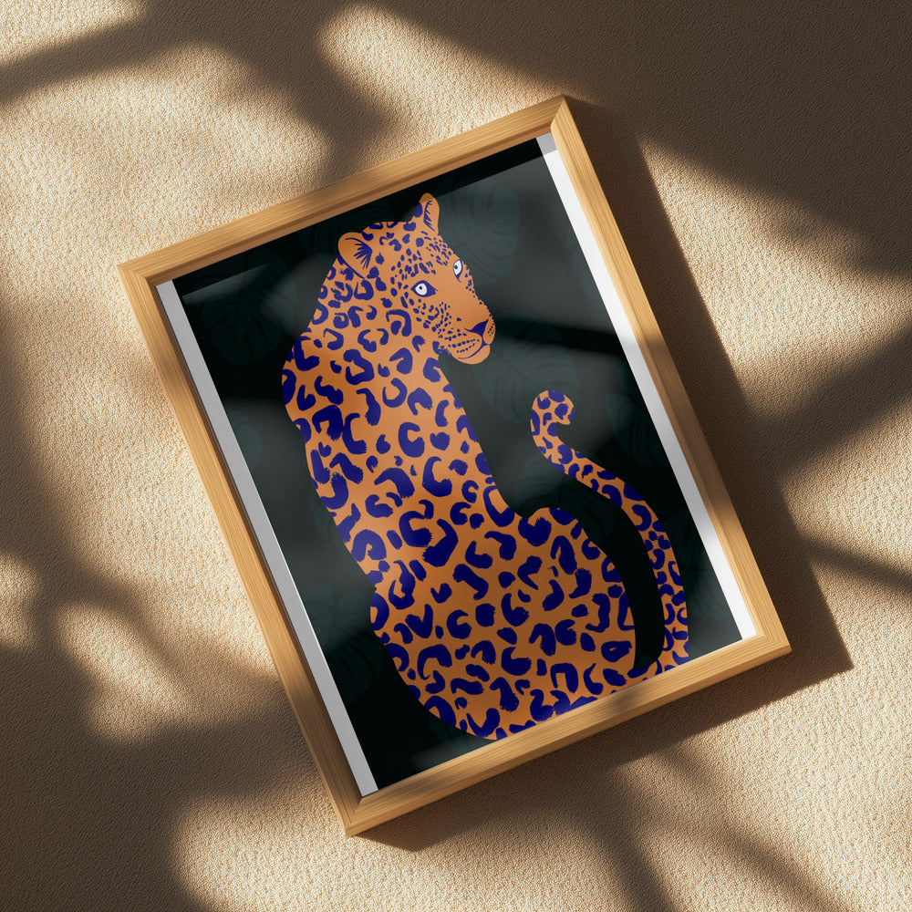 Orange Leopard Poster och Canvastavla