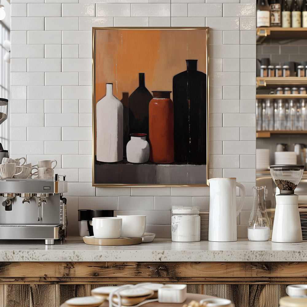 Still Life With Big Bottles Poster och Canvastavla