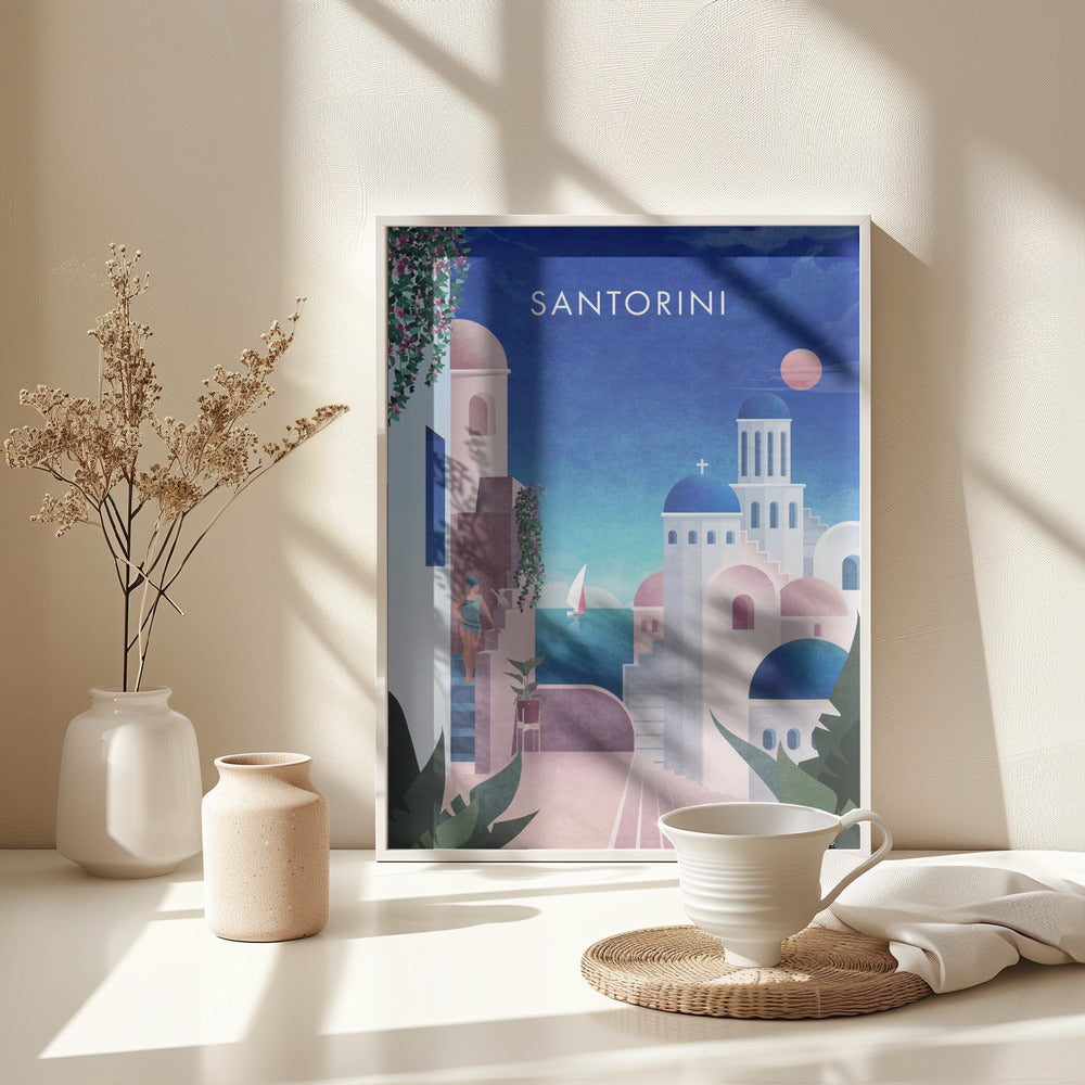 Santorini Text.png Poster och Canvastavla