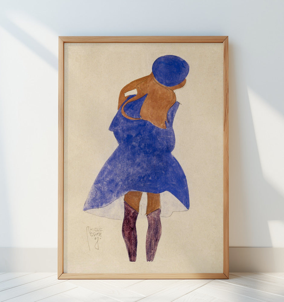 Standing Girl, Back View 1908 Poster och Canvastavla