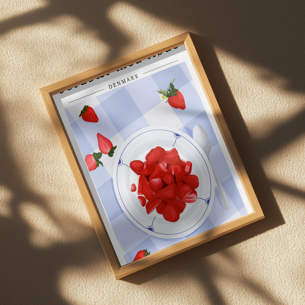 Strawberry with cream - Denmark Poster och Canvastavla