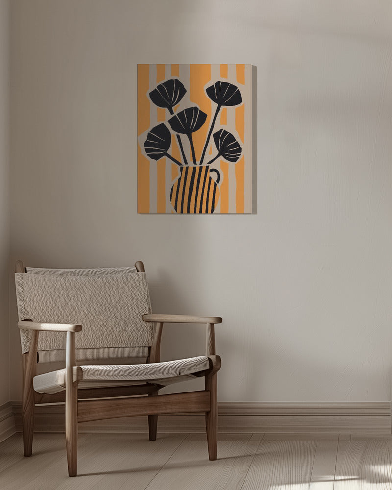 Striped Still Life Yellow Poster och Canvastavla