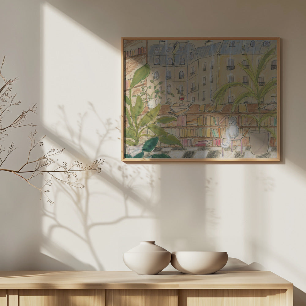 Antique Book Store 70x100 Poster och Canvastavla