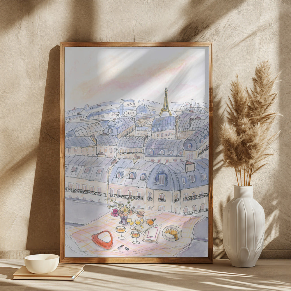 Parisian Rooftop 70x100 Poster och Canvastavla
