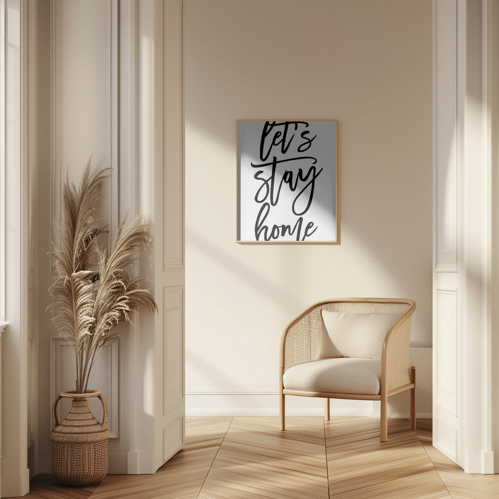 Handscripted let's stay home Poster och Canvastavla