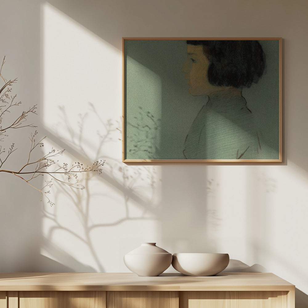 Young Woman In Profile Poster och Canvastavla