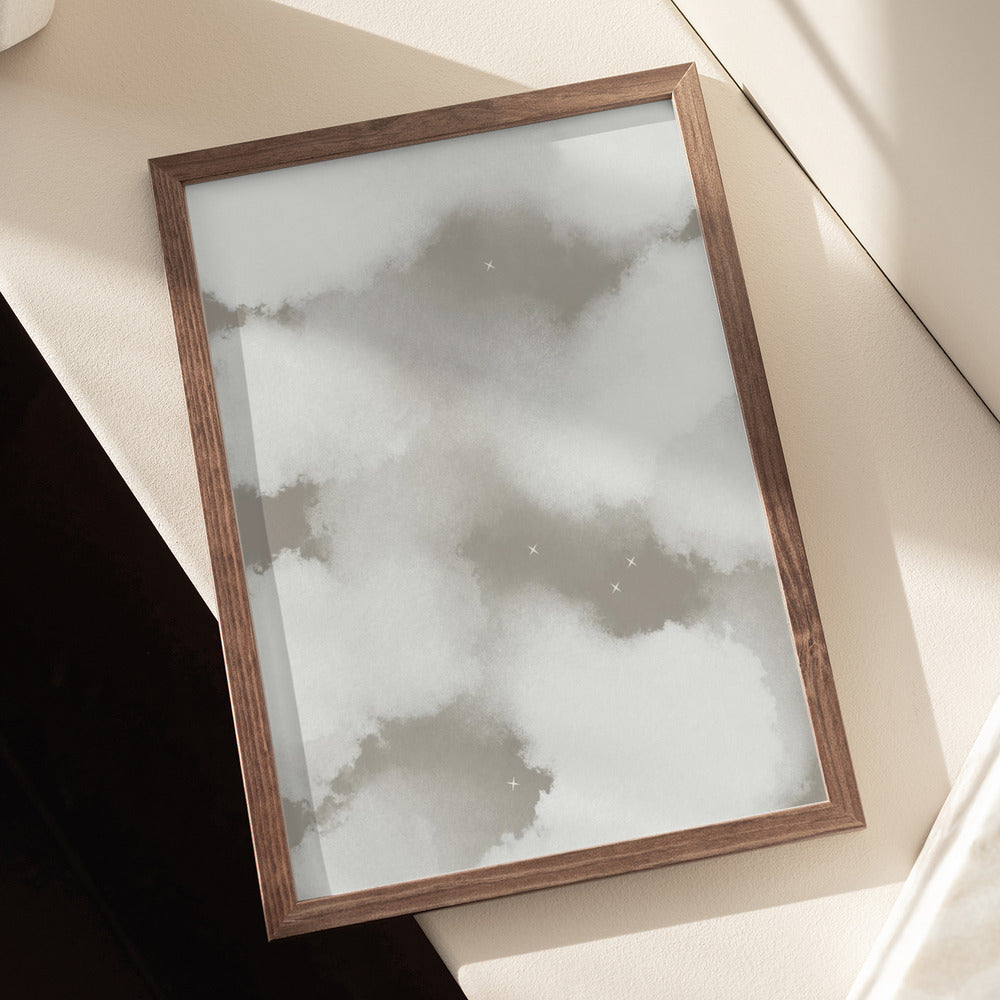 Cloudy White Poster och Canvastavla