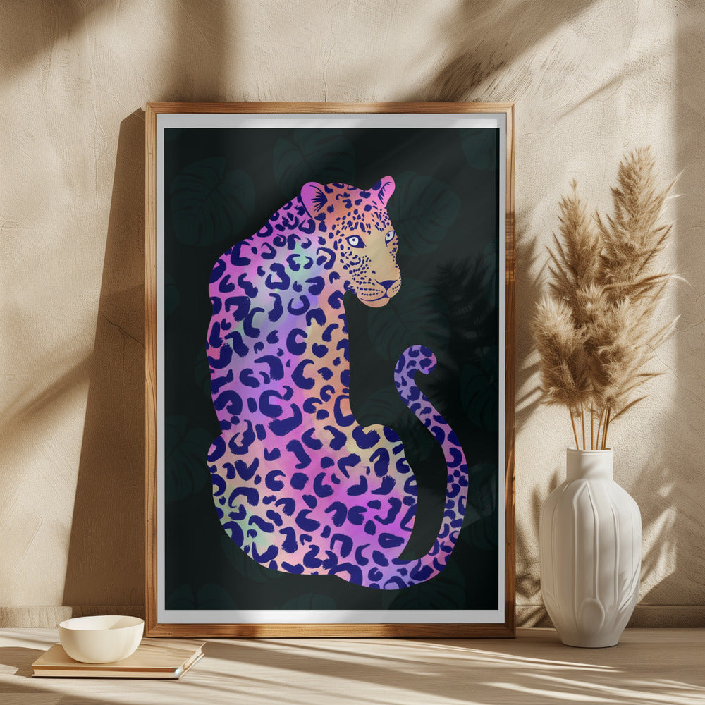 Iridescent Leopard Poster och Canvastavla