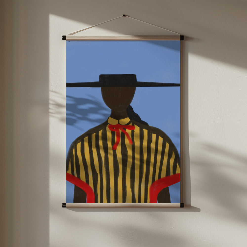 Bold Hat Woman and Stripes New Mexico Style Poster och Canvastavla