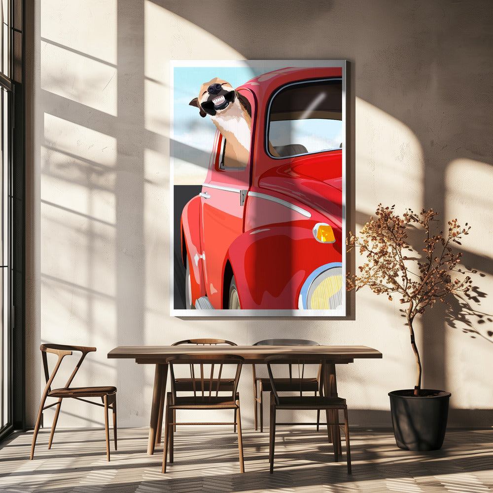 Zoom Dog Poster och Canvastavla