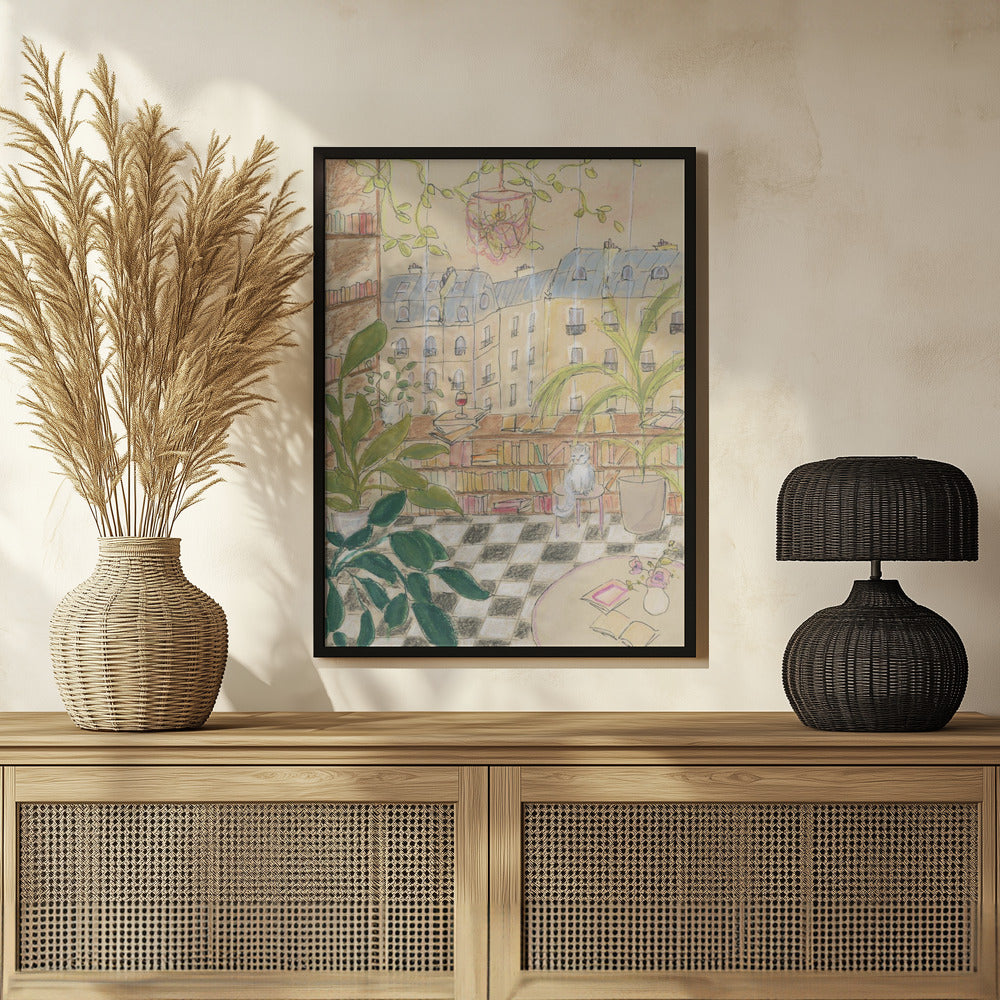 Antique Book Store 70x100 Poster och Canvastavla