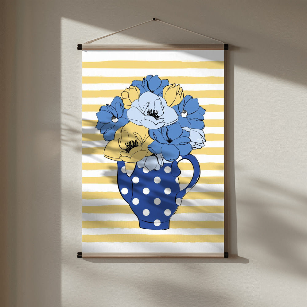 Blue Flowers Poster och Canvastavla