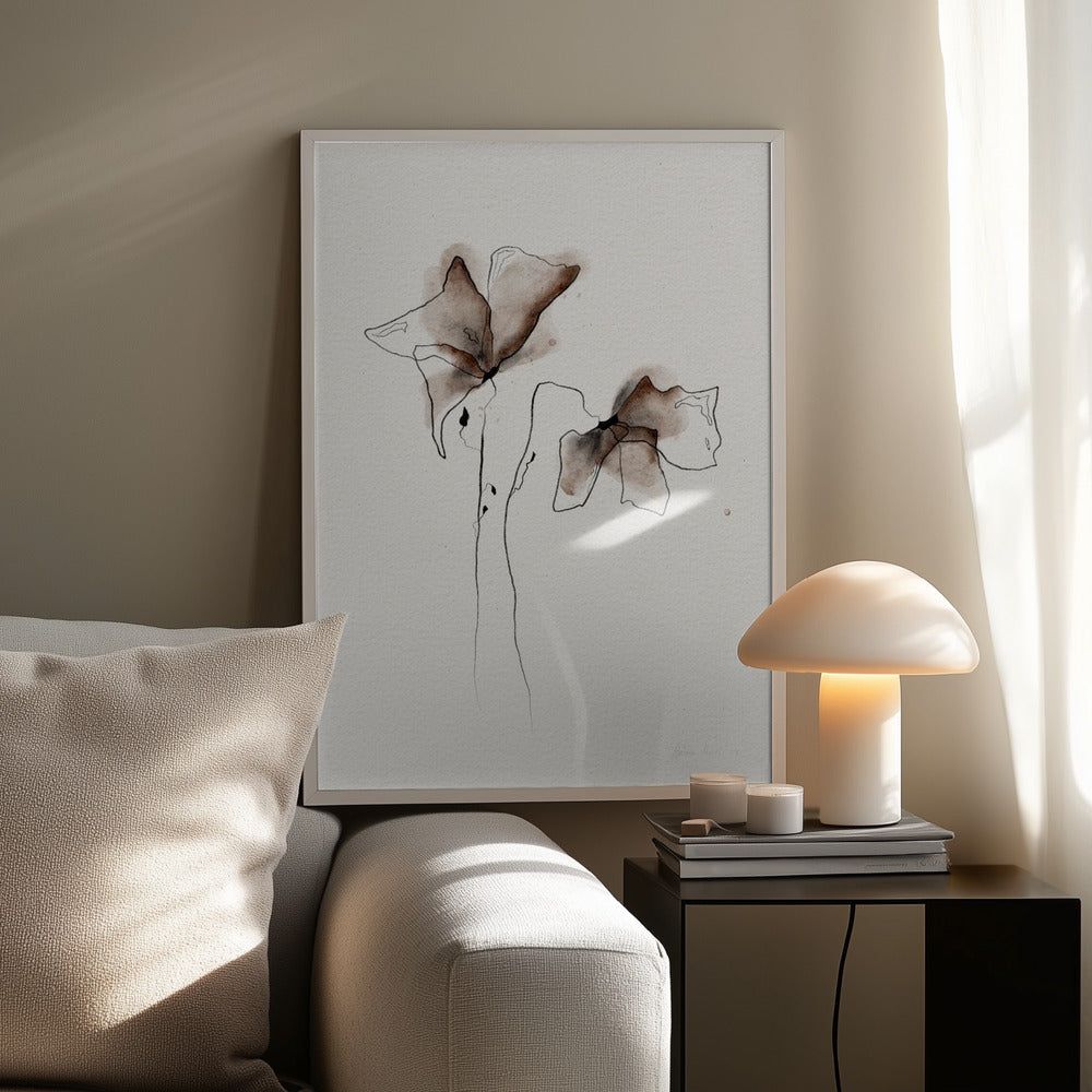 FUNKY FLOWERS digital watercolor painting Poster och Canvastavla