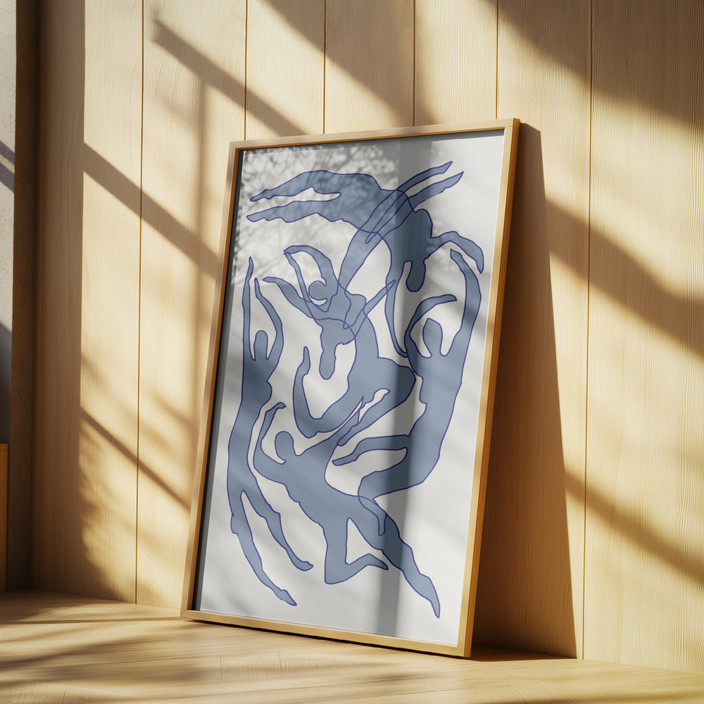 Swimmers Blue Poster och Canvastavla