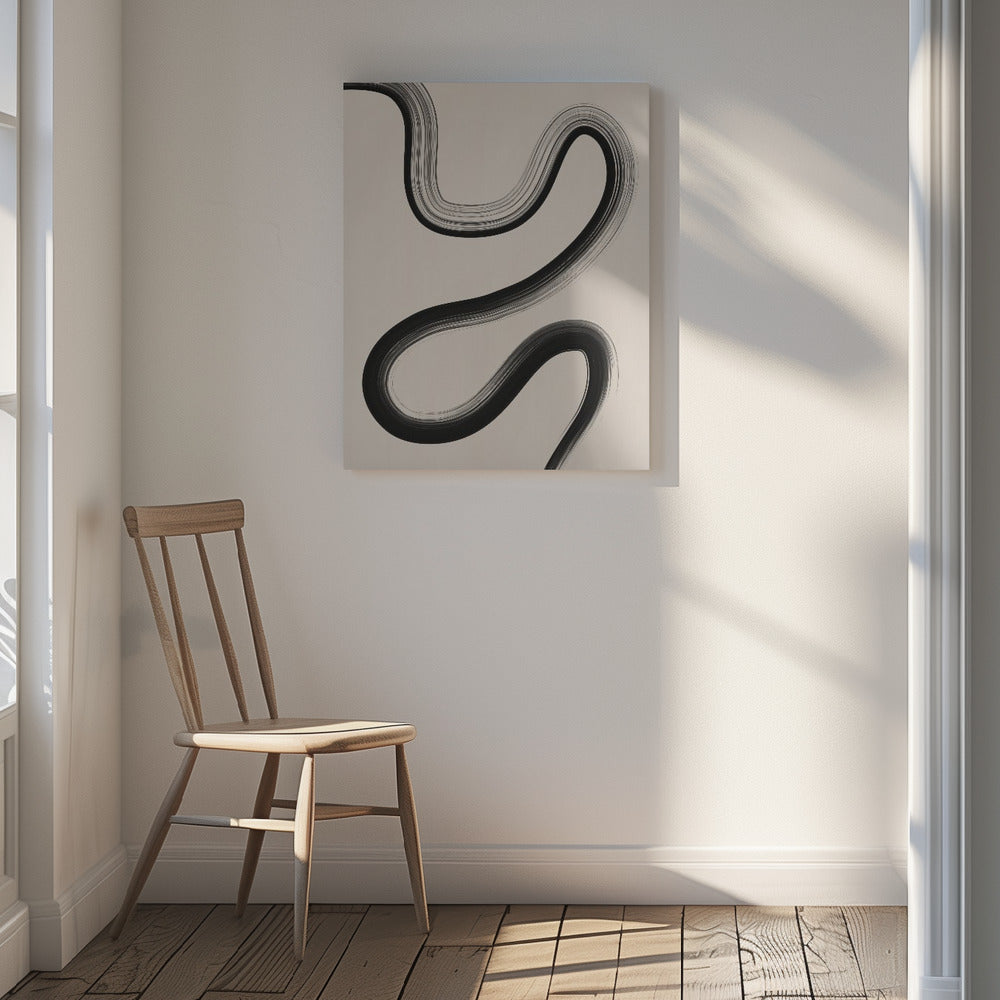 Black Brush Stroke Art Poster och Canvastavla