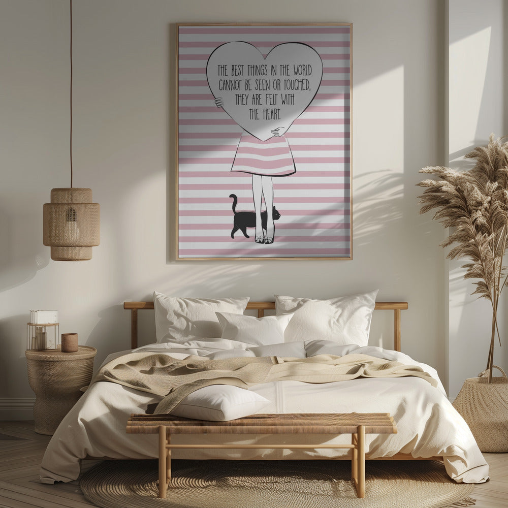 Pink Heart Poster och Canvastavla