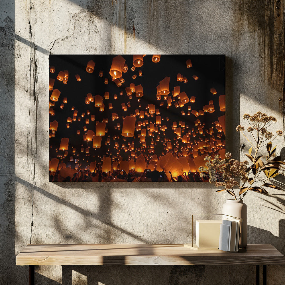 Floating Lanterns Poster och Canvastavla