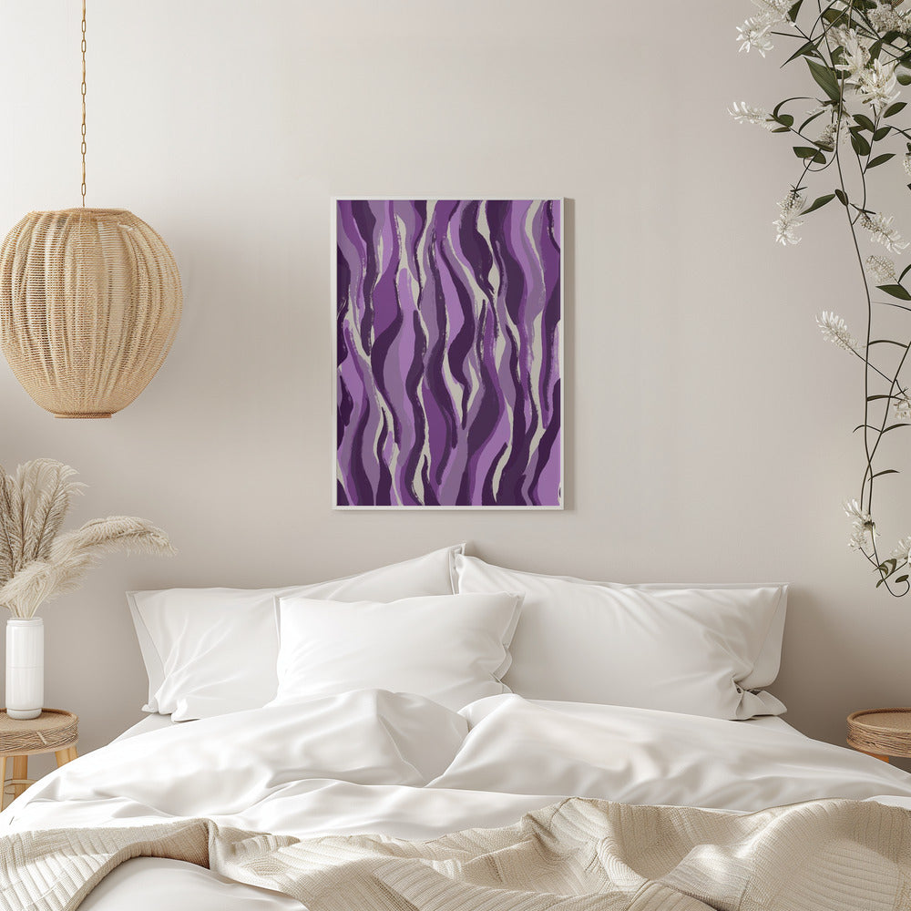 Purple Tiger Pattern Poster och Canvastavla