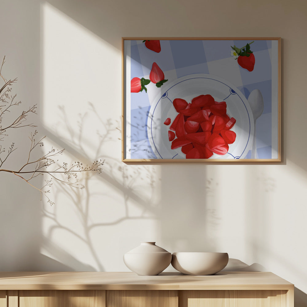 Strawberry with cream - Denmark Poster och Canvastavla