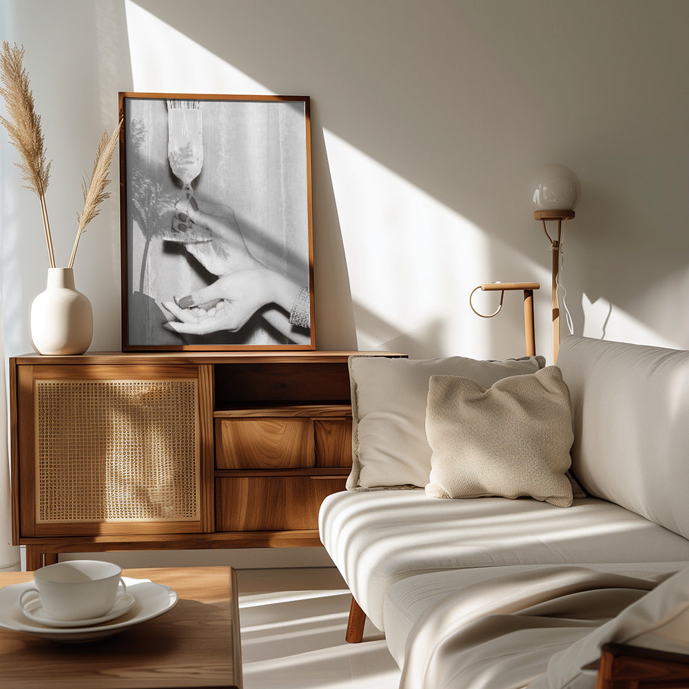 Champagne Hands Black and White Poster och Canvastavla