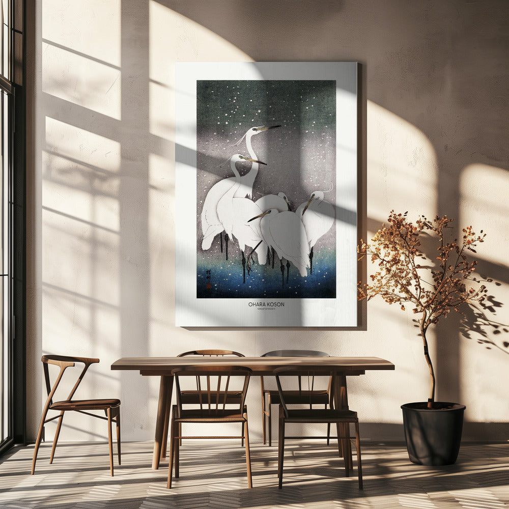 Group Of Egrets Poster och Canvastavla