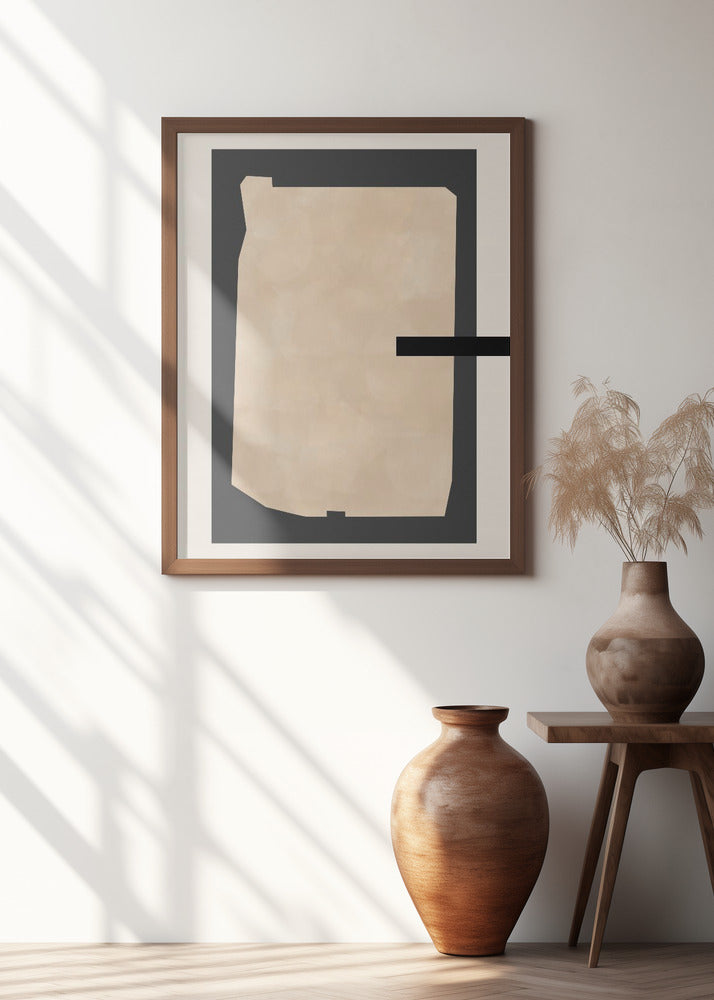 Abstract Beige Painting Poster och Canvastavla
