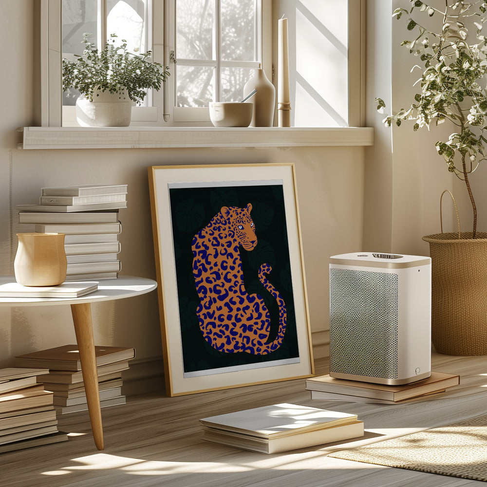 Orange Leopard Poster och Canvastavla