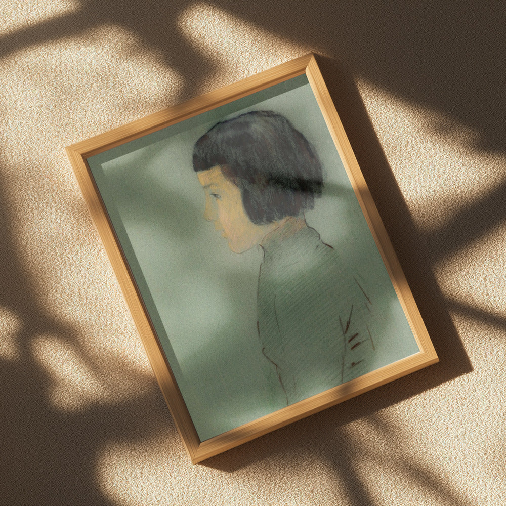 Young Woman In Profile Poster och Canvastavla