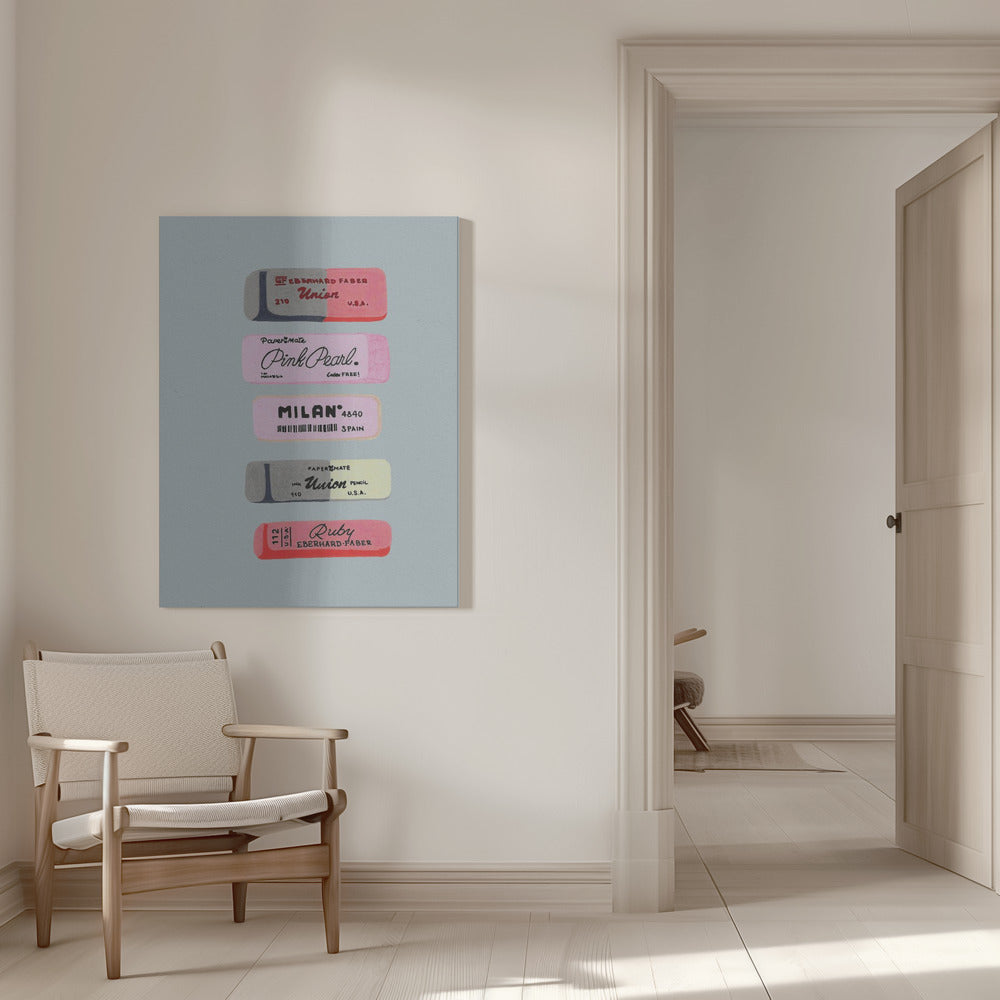 Erasers Art Print Poster och Canvastavla