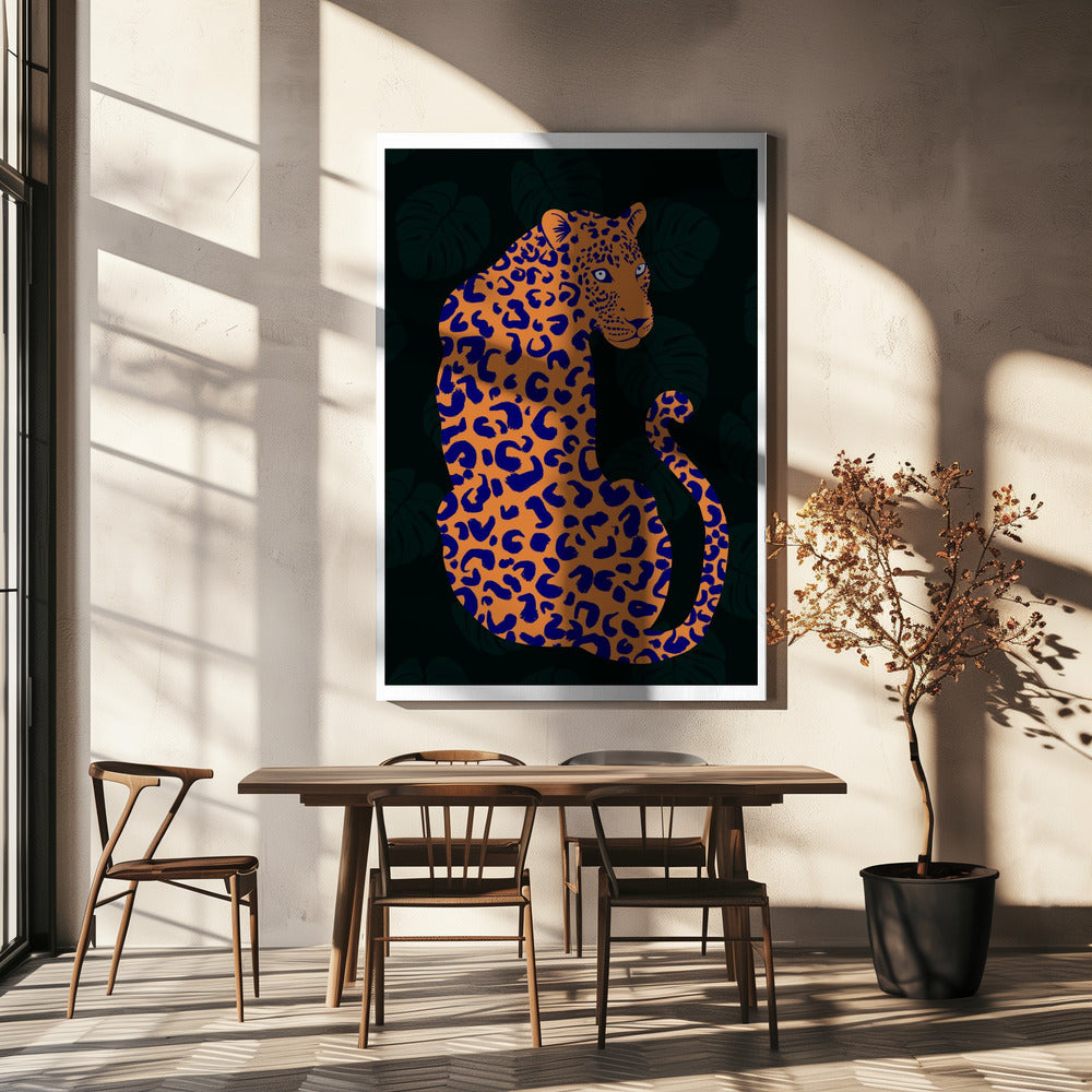 Orange Leopard Poster och Canvastavla